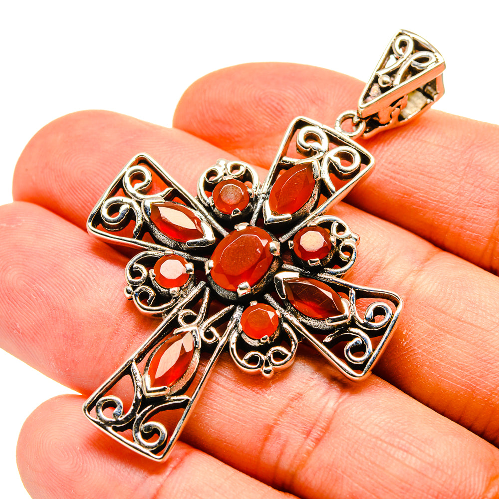 Carnelian Cross Pendants handcrafted by Anasilvercos - PD759146