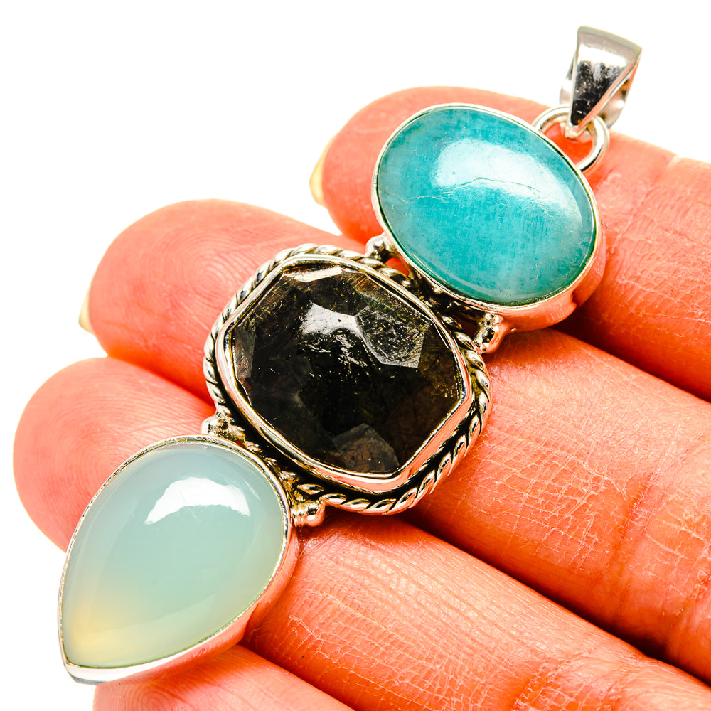 Tourmalinated Quartz Pendants handcrafted by Anasilvercos - PD759158