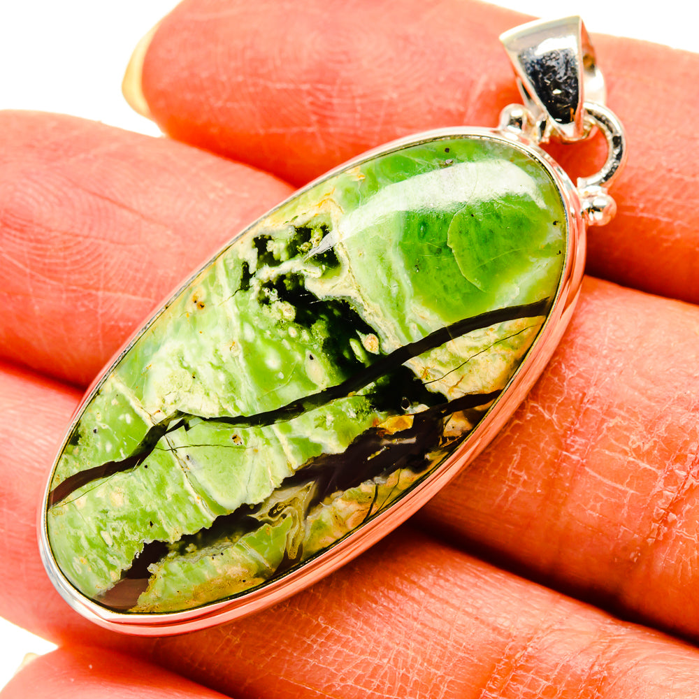 Australian Green Opal Pendants handcrafted by Anasilvercos - PD759161