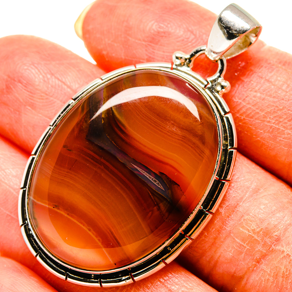 Orange Botswana Agate Pendants handcrafted by Anasilvercos - PD759169