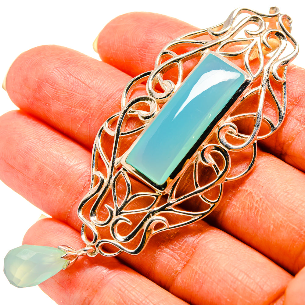 Aqua Chalcedony Pendants handcrafted by Anasilvercos - PD759172