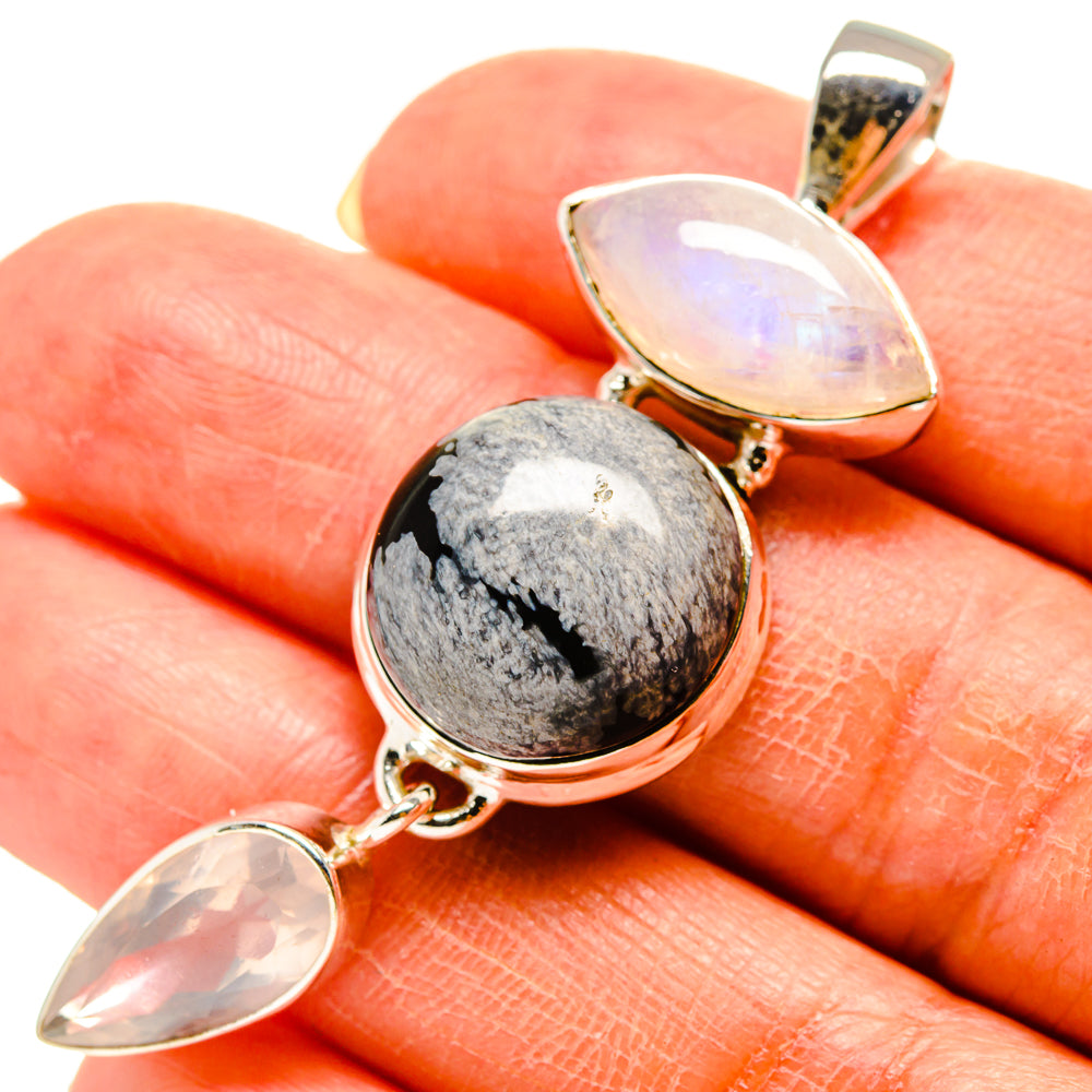 Snowflake Obsidian Pendants handcrafted by Anasilvercos - PD759175