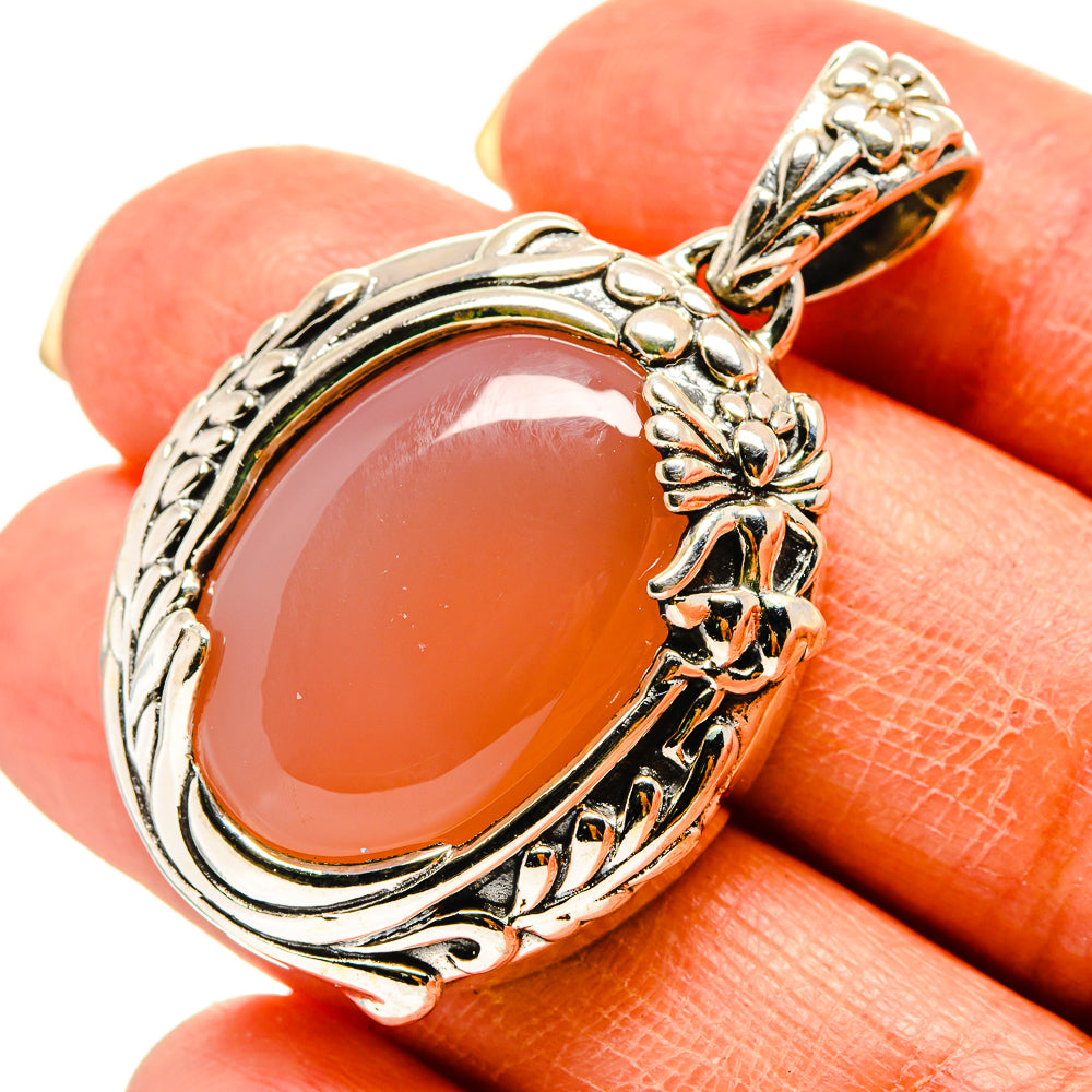 Peach Moonstone Pendants handcrafted by Anasilvercos - PD759181