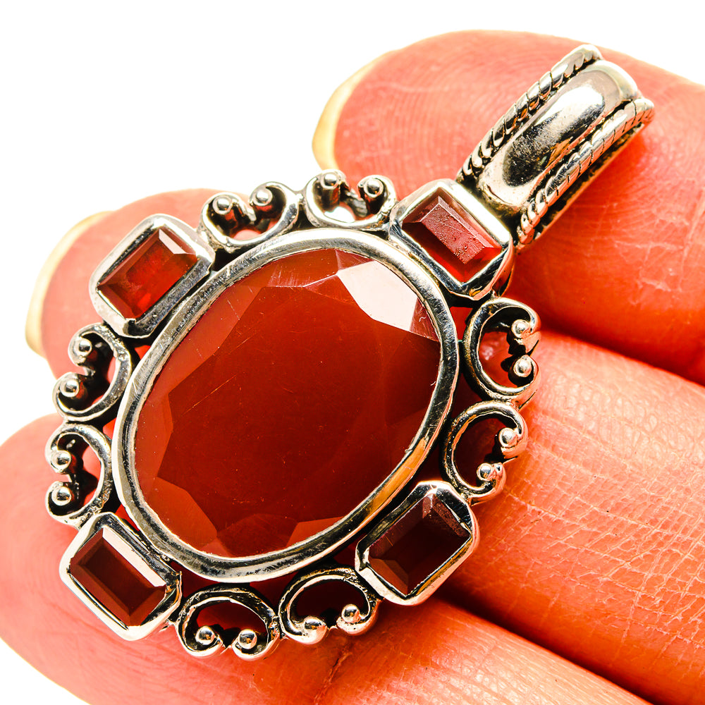 Red Onyx Pendants handcrafted by Anasilvercos - PD759193