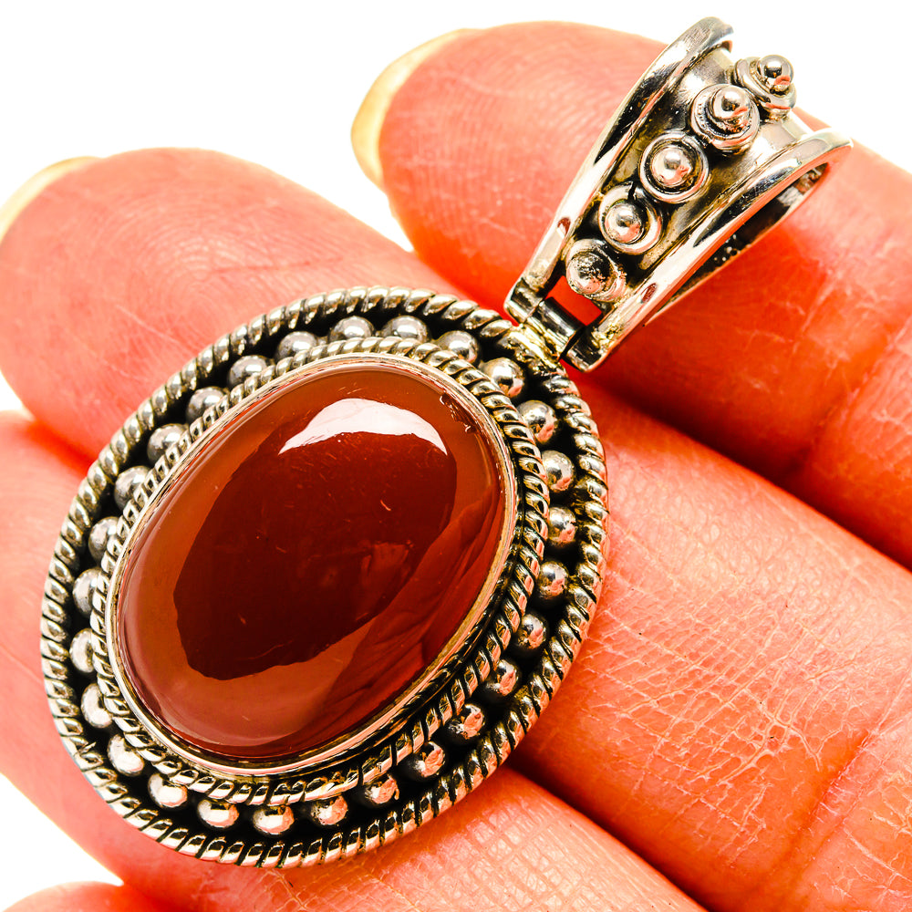 Red Onyx Pendants handcrafted by Anasilvercos - PD759198