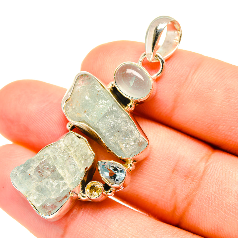 Aquamarine Pendants handcrafted by Anasilvercos - PD7592