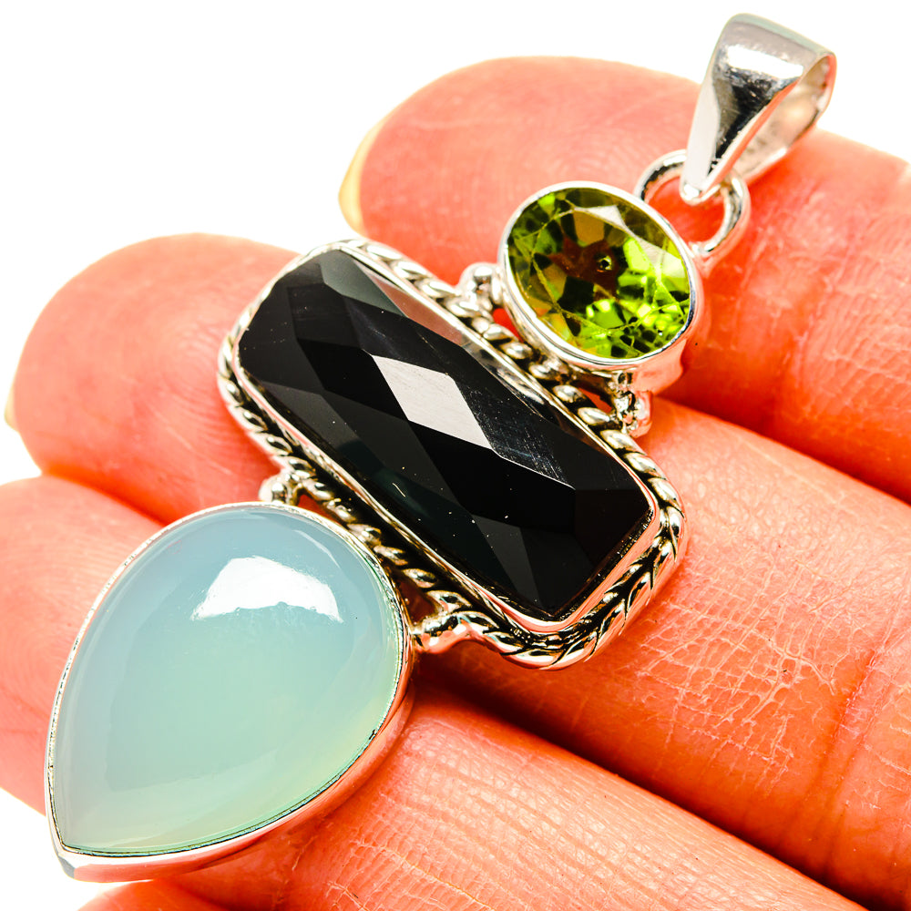 Aqua Chalcedony Pendants handcrafted by Anasilvercos - PD759204