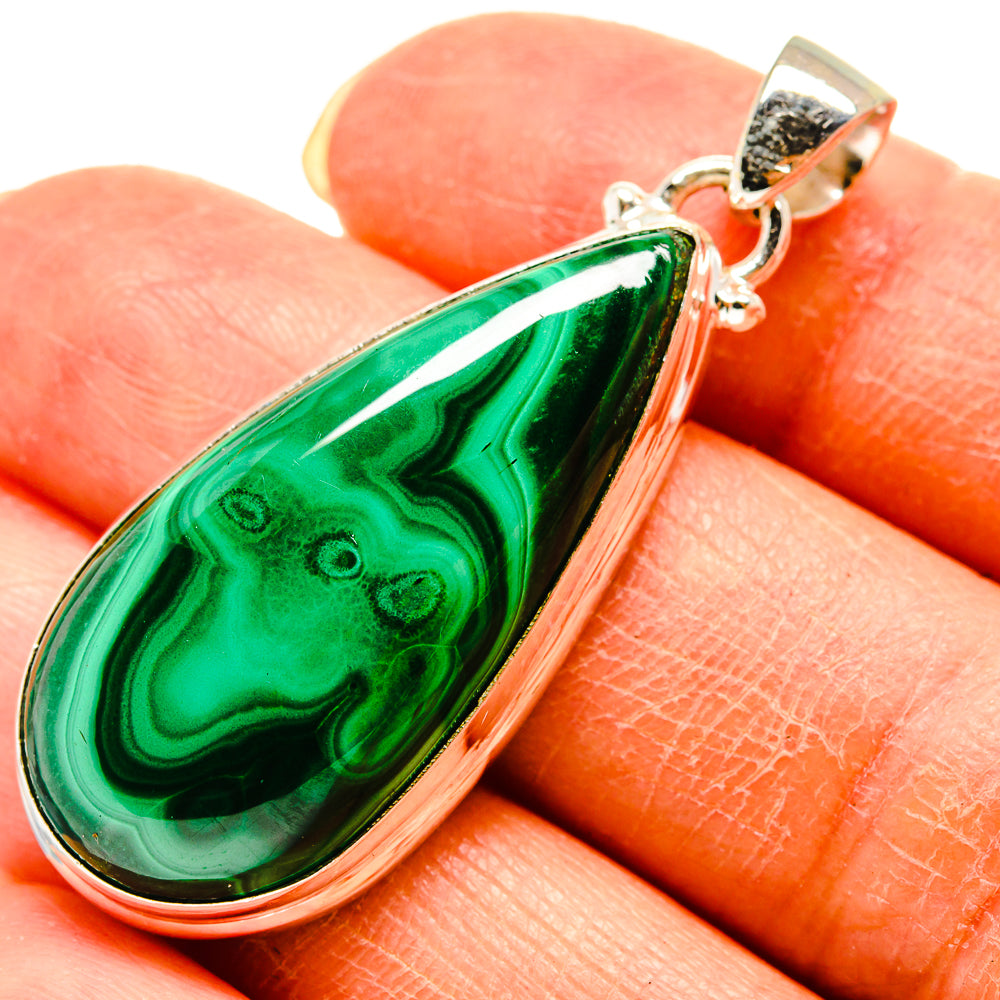 Malachite In Chrysocolla Pendants handcrafted by Anasilvercos - PD759226