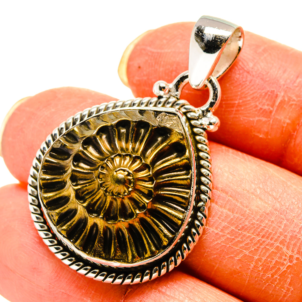 Pyrite Sea Shell Pendants handcrafted by Anasilvercos - PD759238
