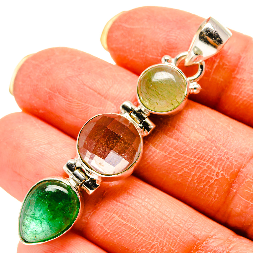 Green Tourmaline Pendants handcrafted by Anasilvercos - PD759240