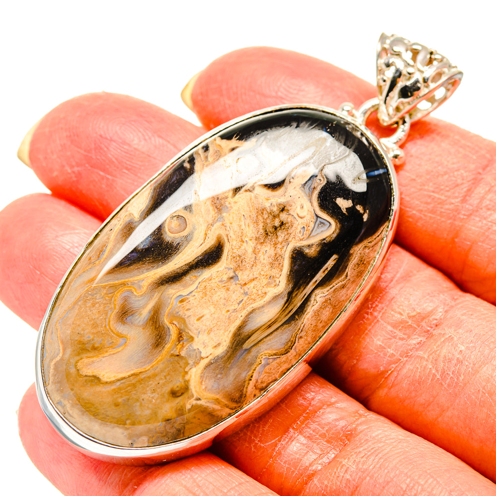 Peanut Wood Jasper Pendants handcrafted by Anasilvercos - PD759254