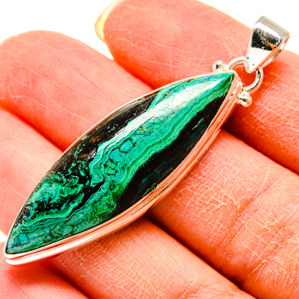 Malachite In Chrysocolla Pendants handcrafted by Anasilvercos - PD759262