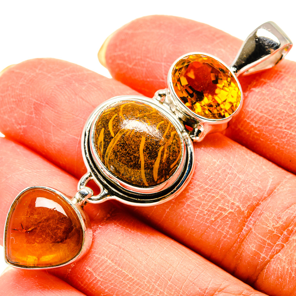 Palm Wood Jasper Pendants handcrafted by Anasilvercos - PD759281