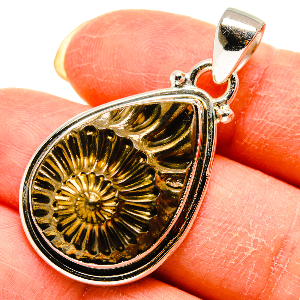 Pyrite Fossil Pendants handcrafted by Anasilvercos - PD759295
