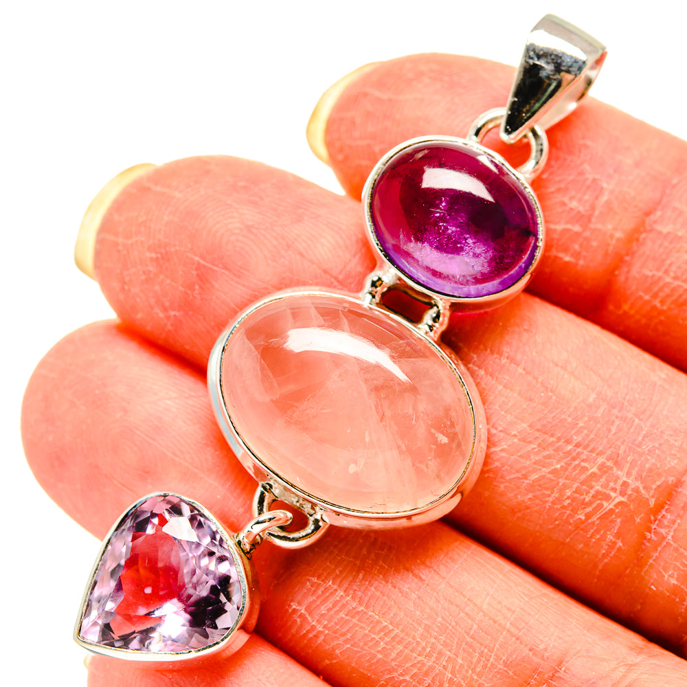 Rose Quartz Pendants handcrafted by Anasilvercos - PD759320