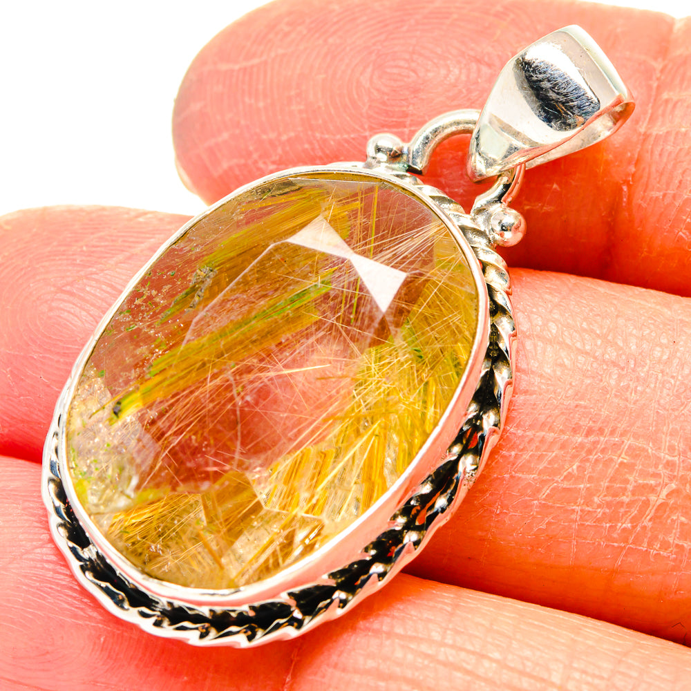Rutilated Quartz Pendants handcrafted by Anasilvercos - PD759401
