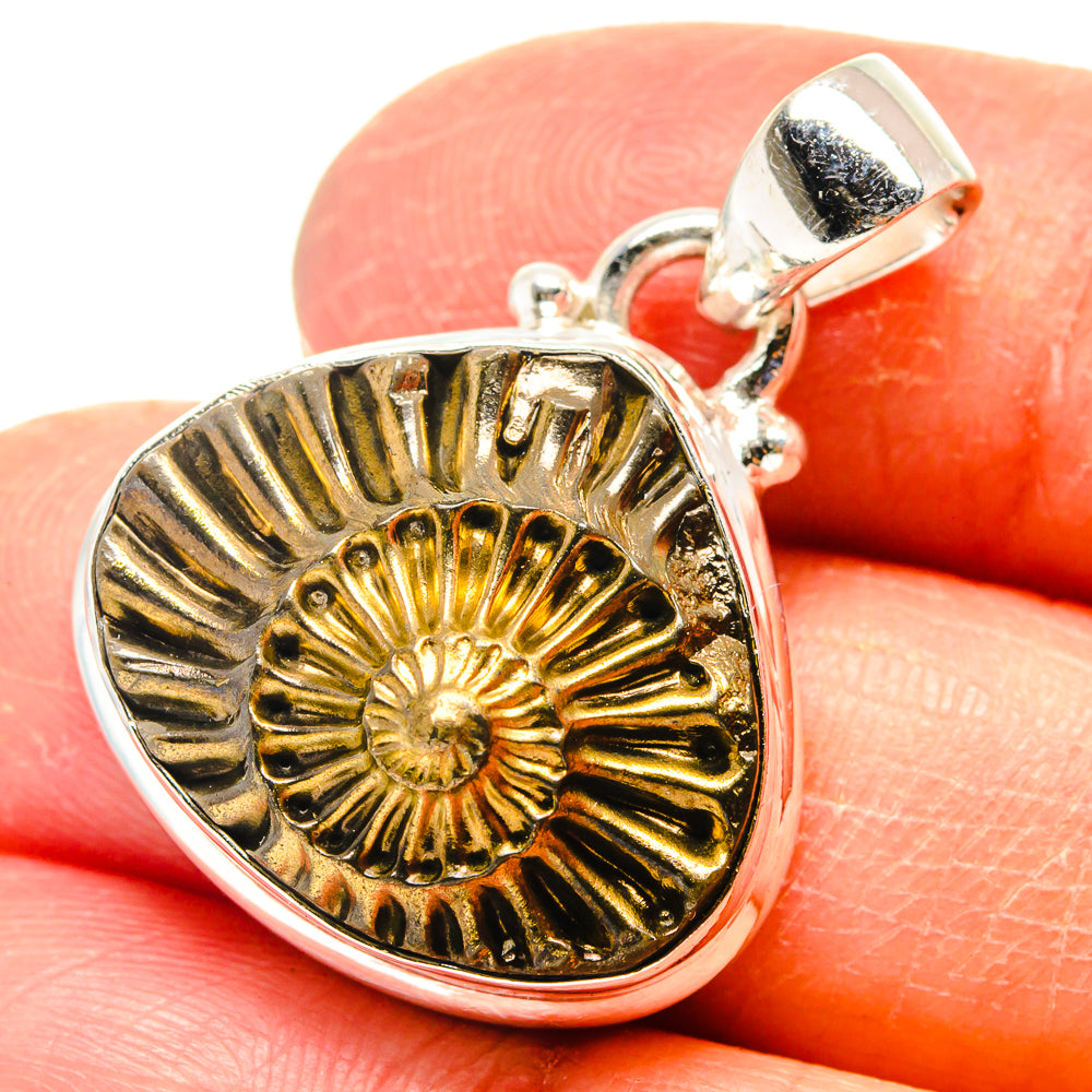 Pyrite Fossil Pendants handcrafted by Anasilvercos - PD759416