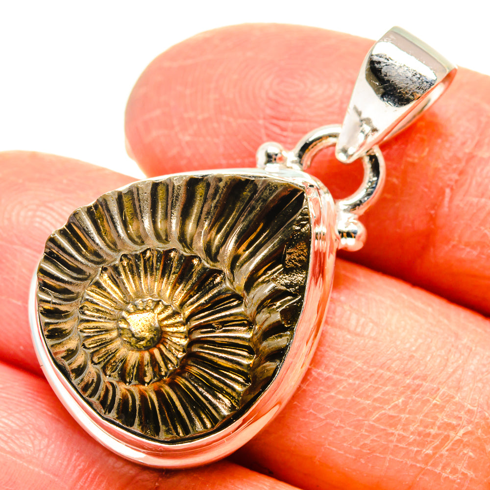 Pyrite Fossil Pendants handcrafted by Anasilvercos - PD759420