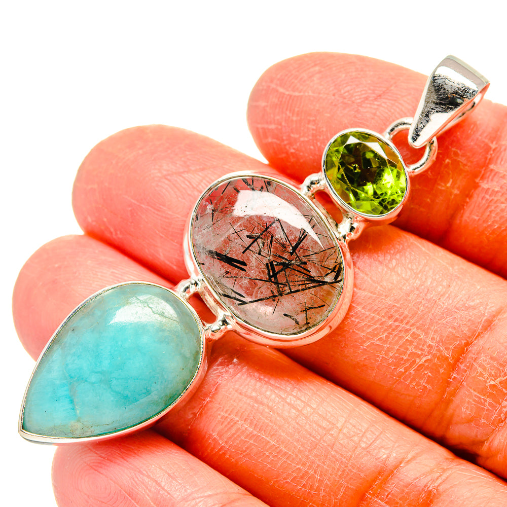 Peruvian Amazonite Pendants handcrafted by Anasilvercos - PD759422