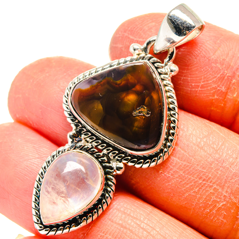 Mexican Fire Agate Pendants handcrafted by Anasilvercos - PD759428