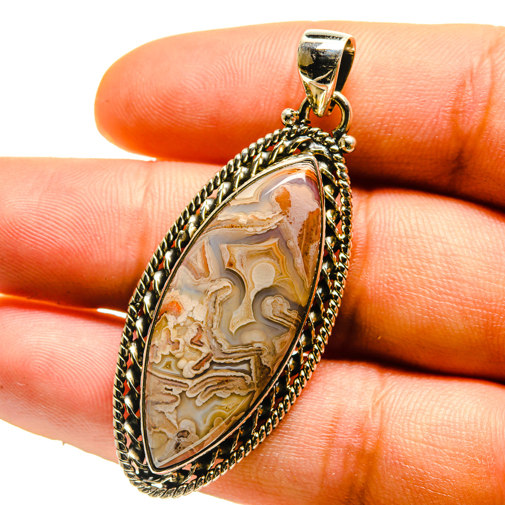 Crazy Lace Agate Pendants handcrafted by Anasilvercos - PD759466