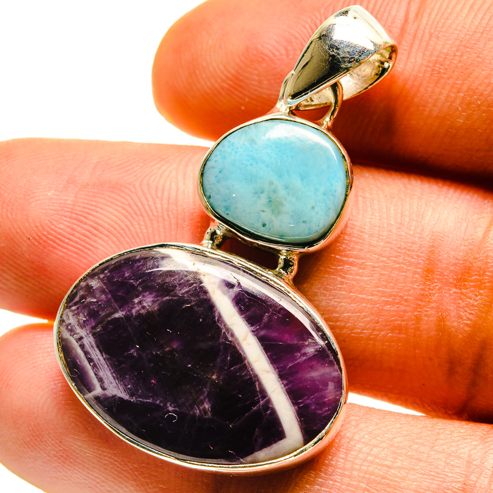 Chevron Amethyst Pendants handcrafted by Anasilvercos - PD759476