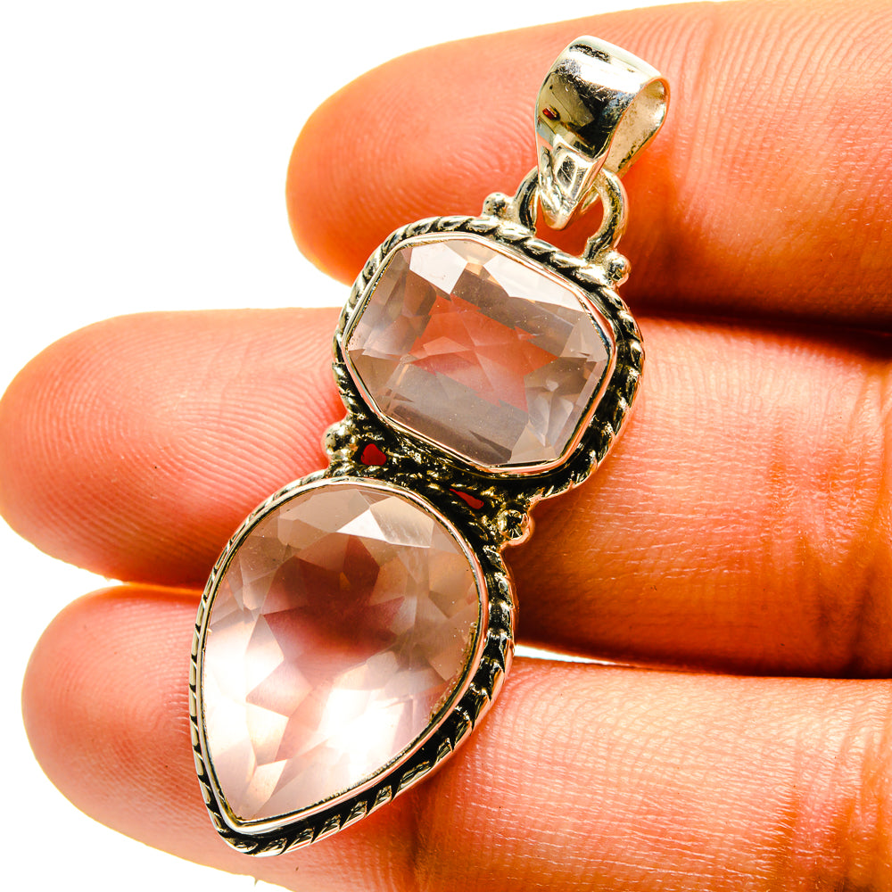 Rose Quartz Pendants handcrafted by Anasilvercos - PD759478