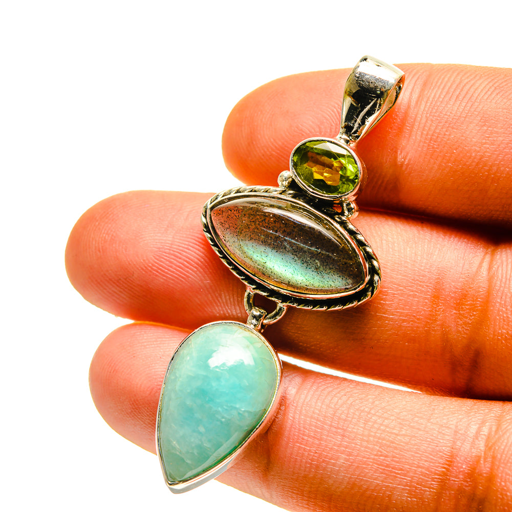 Peruvian Amazonite Pendants handcrafted by Anasilvercos - PD759494