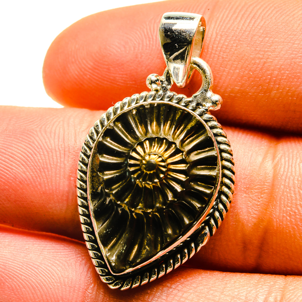 Pyrite Fossil Pendants handcrafted by Anasilvercos - PD759564