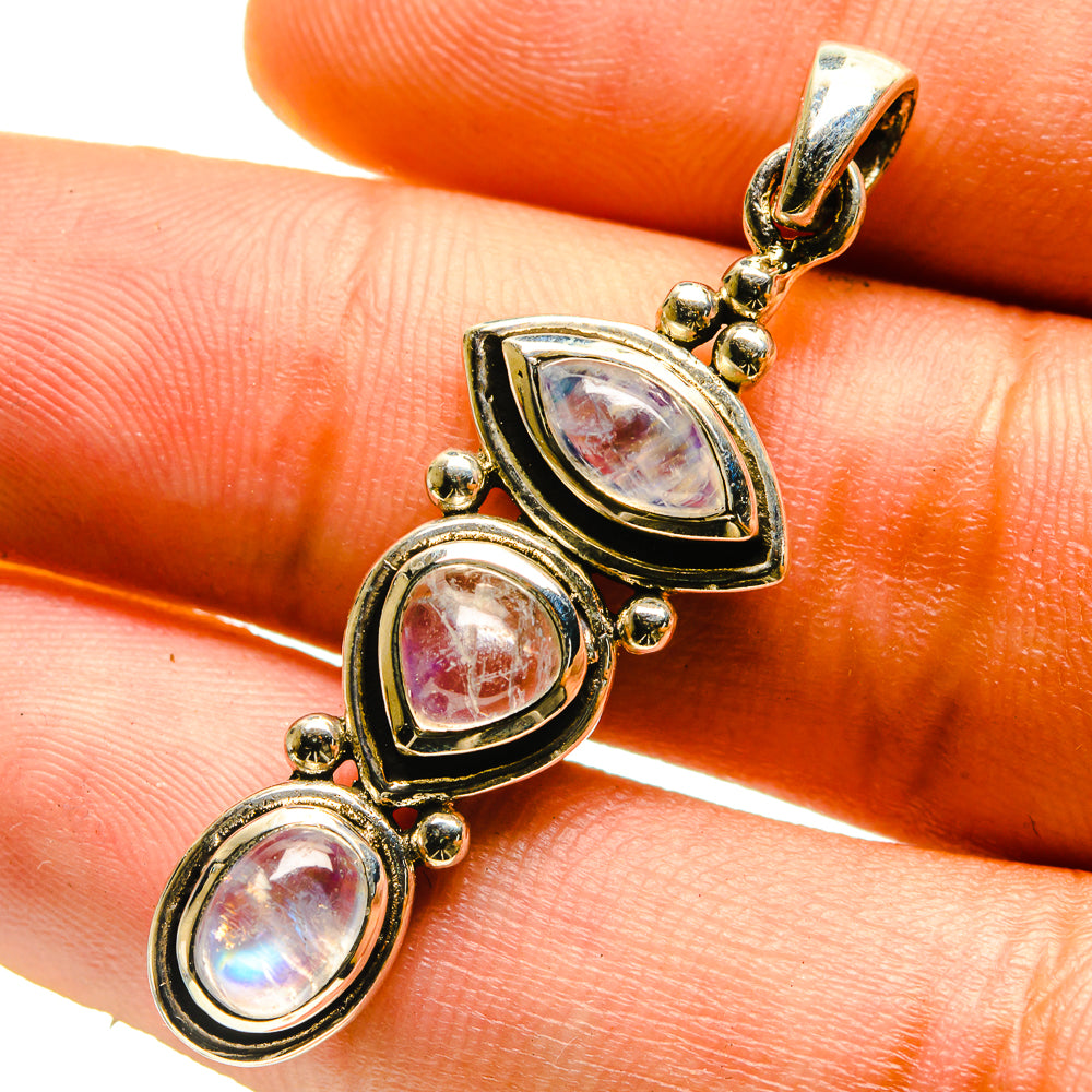 Rainbow Moonstone Pendants handcrafted by Anasilvercos - PD759572