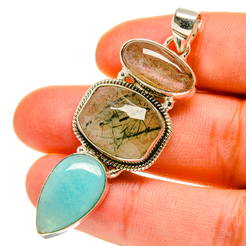 Tourmalinated Quartz Pendants handcrafted by Anasilvercos - PD759916