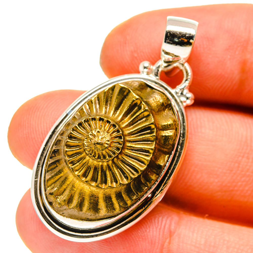 Pyrite Fossil Pendants handcrafted by Anasilvercos - PD759925