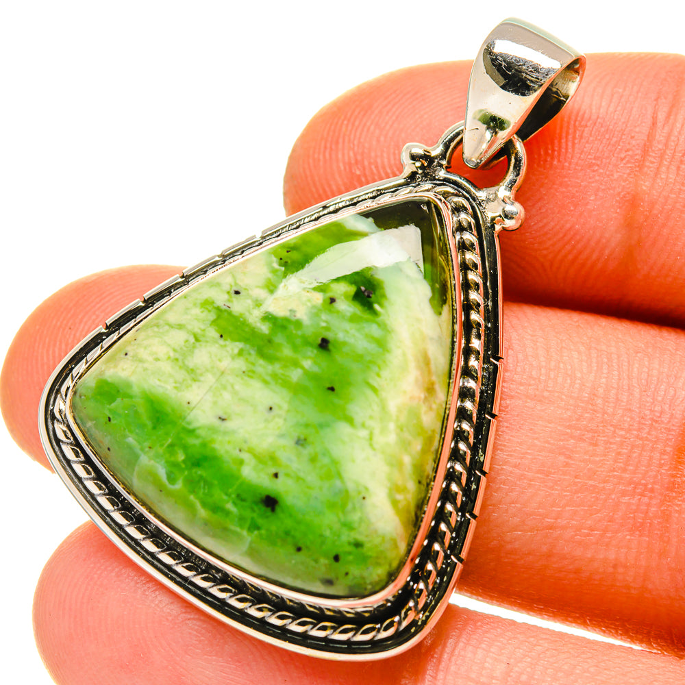 Australian Green Opal Pendants handcrafted by Anasilvercos - PD759945