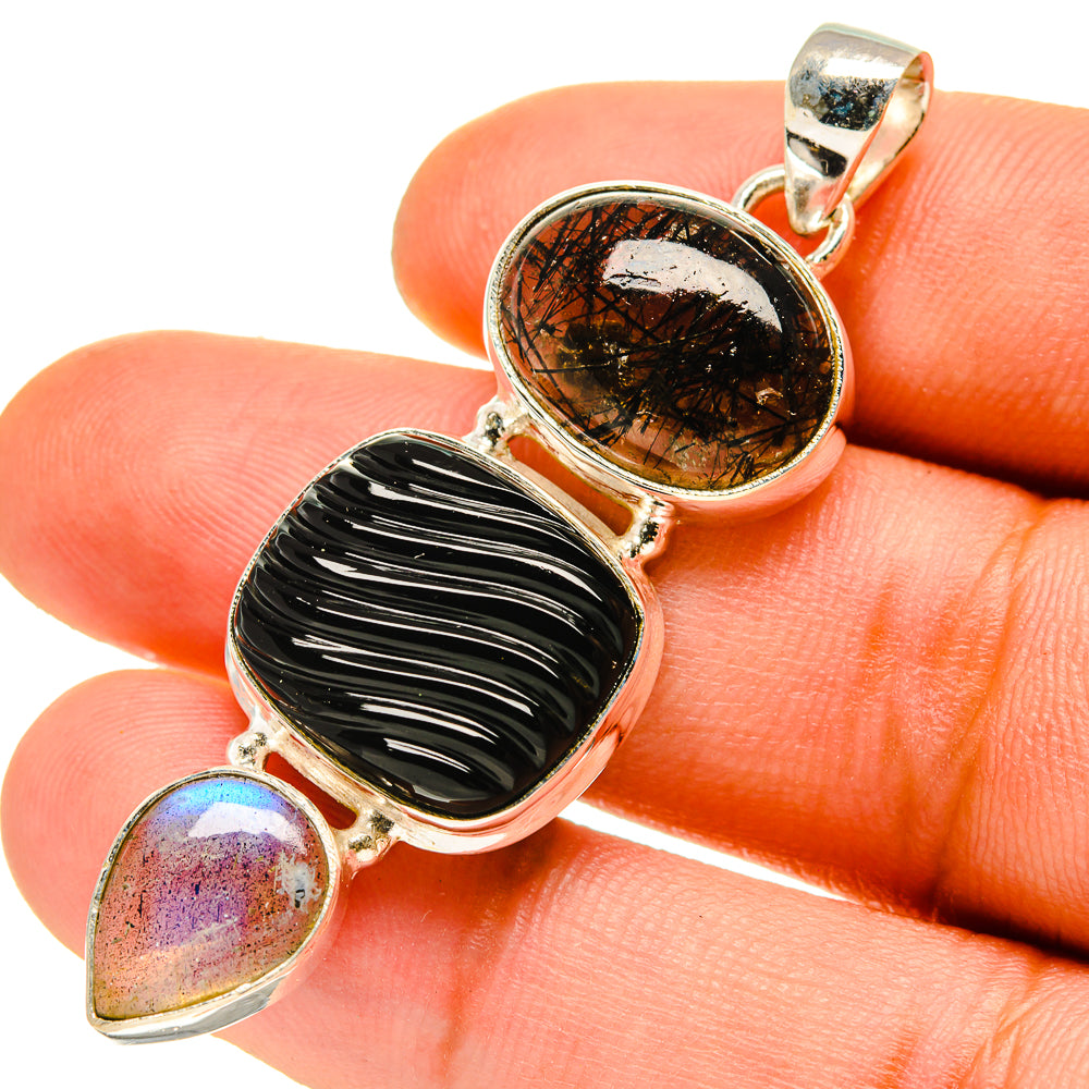Black Onyx Pendants handcrafted by Anasilvercos - PD759952