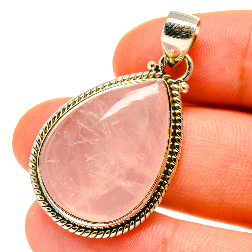 Rose Quartz Pendants handcrafted by Anasilvercos - PD759967