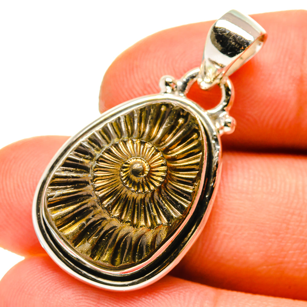 Pyrite Fossil Pendants handcrafted by Anasilvercos - PD759994