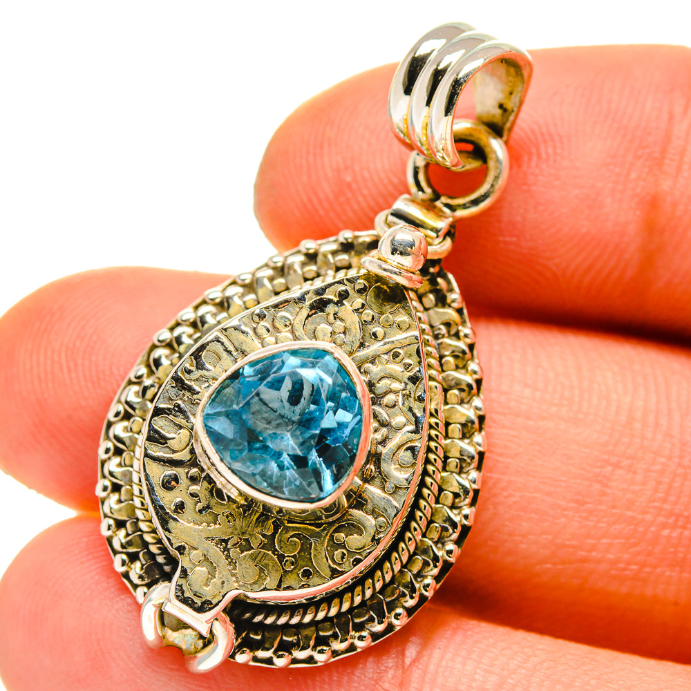 Blue Topaz Pendants handcrafted by Anasilvercos - PD759995
