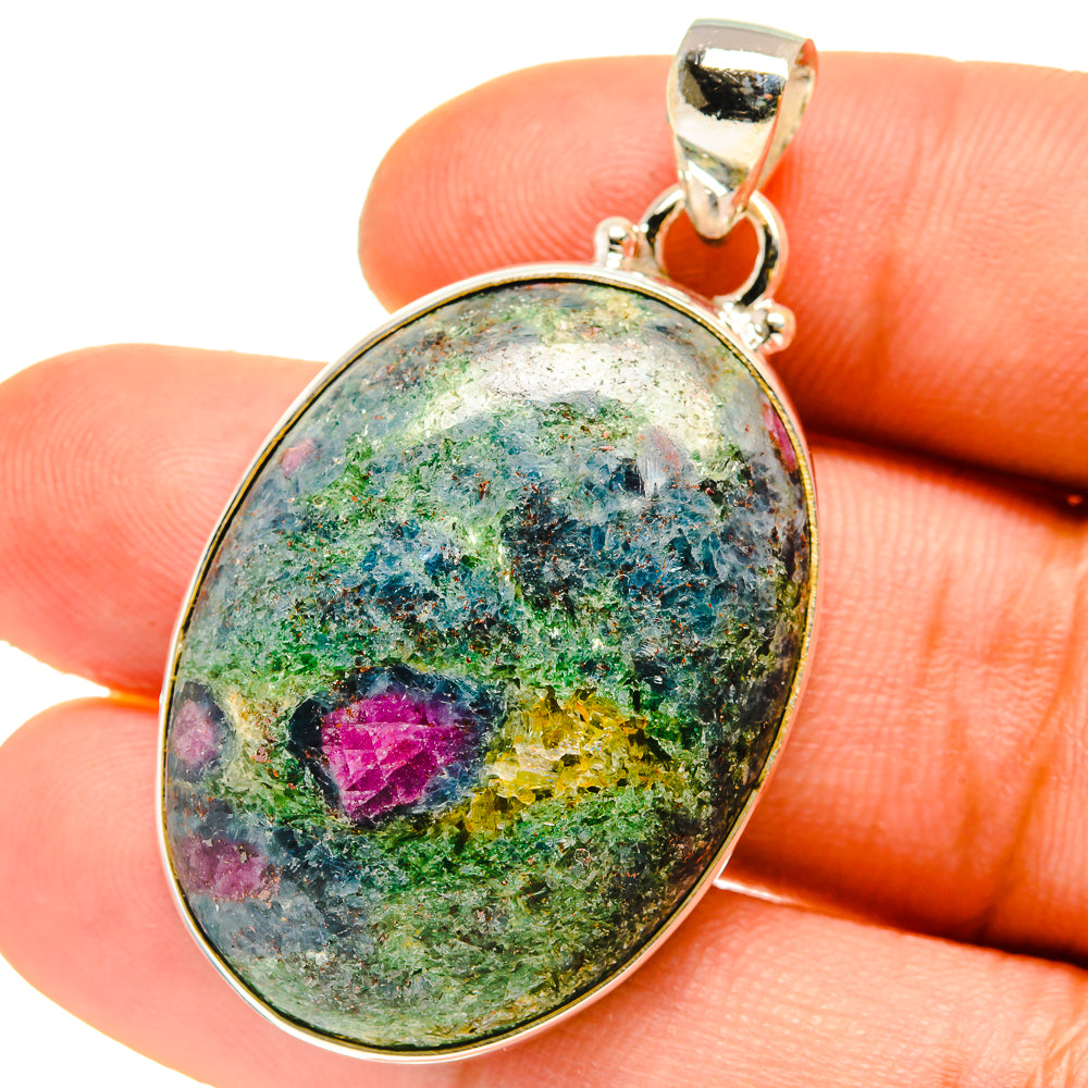 Ruby Fuchsite Pendants handcrafted by Anasilvercos - PD760012
