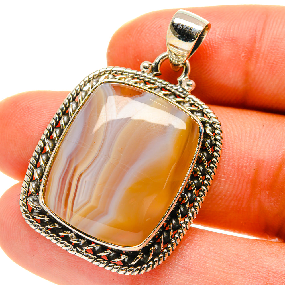 Botswana Agate Pendants handcrafted by Anasilvercos - PD760018