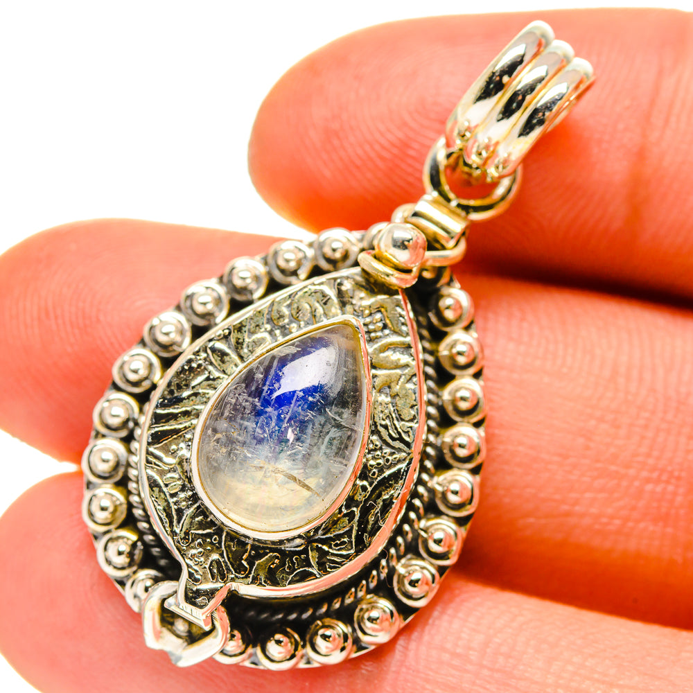 Rainbow Moonstone Pendants handcrafted by Anasilvercos - PD760020