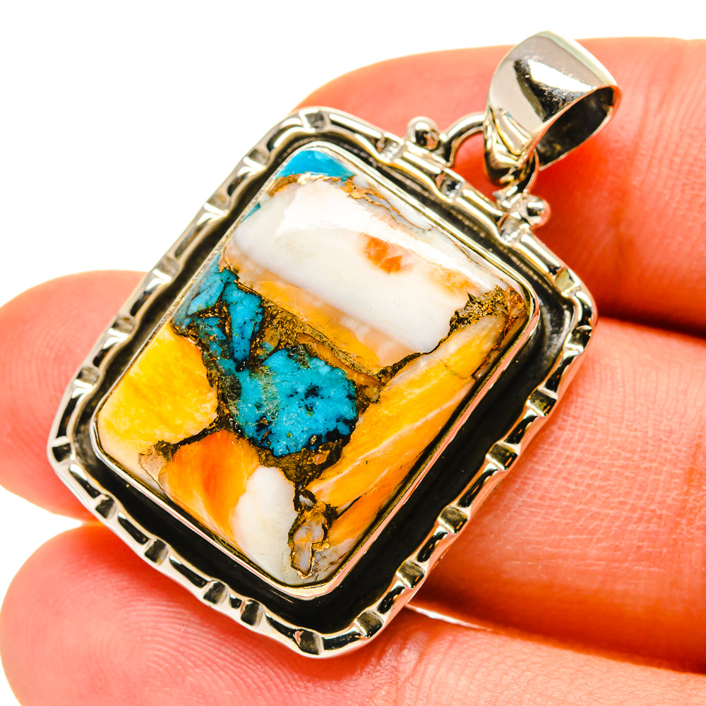 Blue Copper Composite Turquoise Pendants handcrafted by Anasilvercos - PD760038