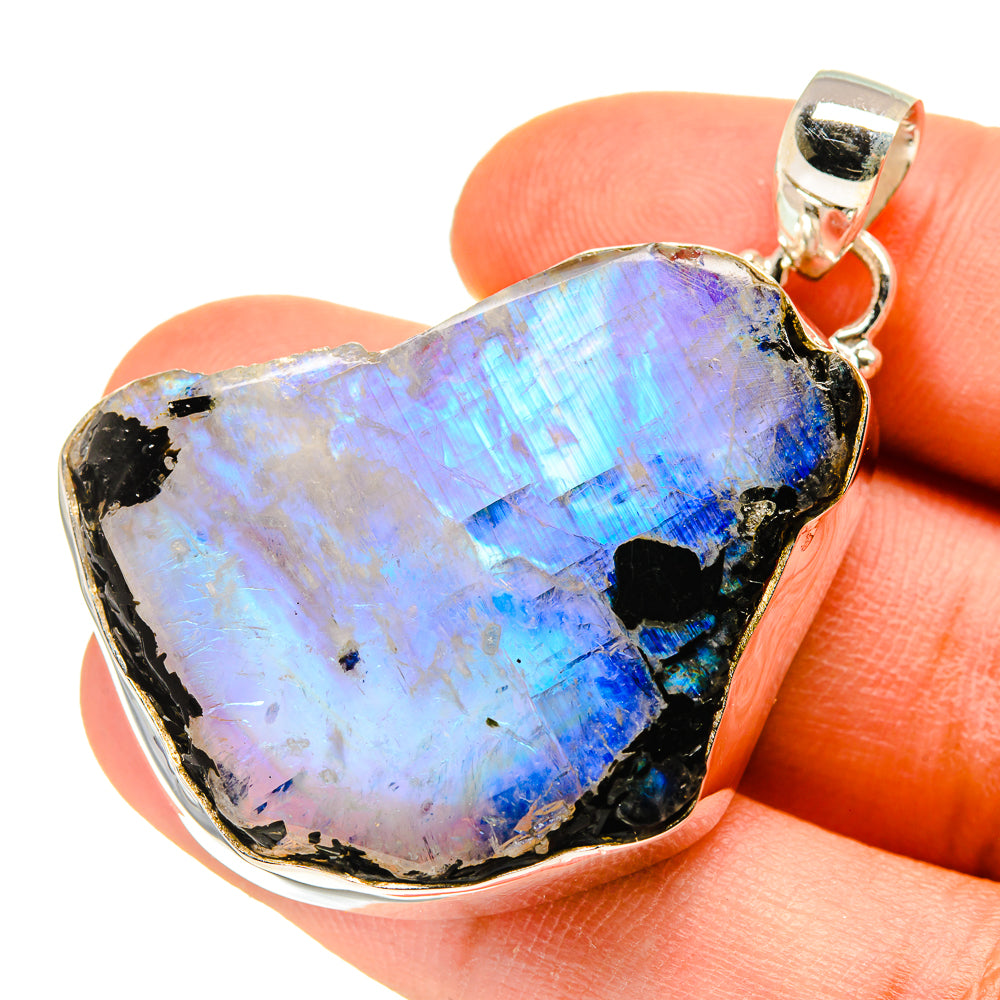 Rainbow Moonstone Pendants handcrafted by Anasilvercos - PD760051