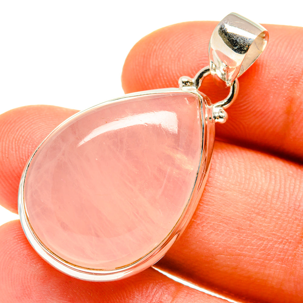 Rose Quartz Pendants handcrafted by Anasilvercos - PD760073