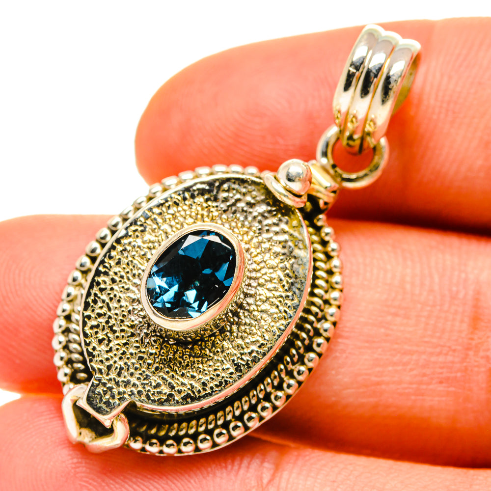 London Blue Topaz Pendants handcrafted by Anasilvercos - PD760083