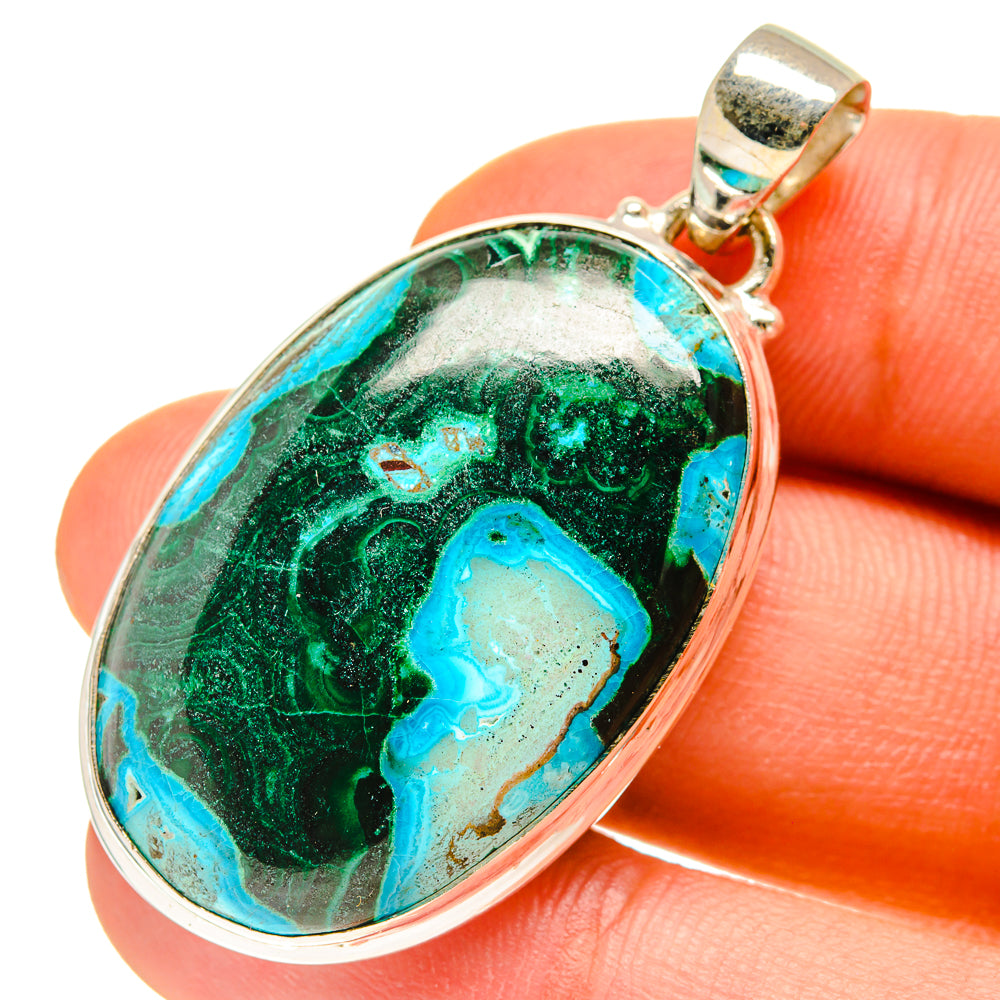 Malachite In Chrysocolla Pendants handcrafted by Anasilvercos - PD760088