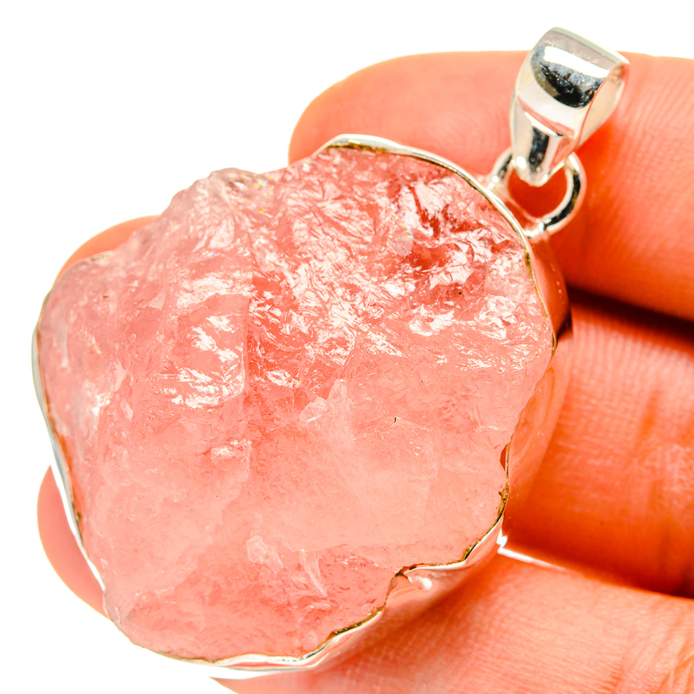 Rose Quartz Pendants handcrafted by Anasilvercos - PD760106