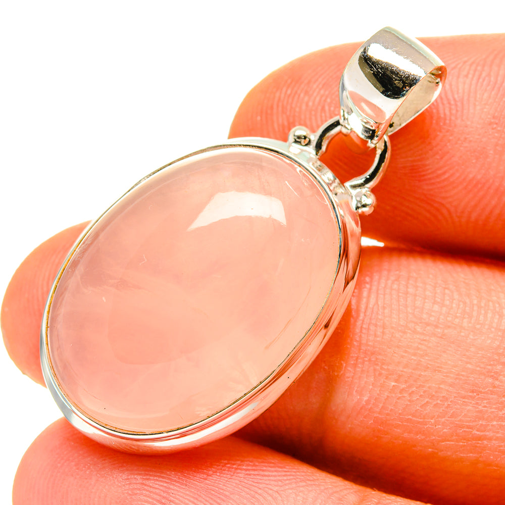 Rose Quartz Pendants handcrafted by Anasilvercos - PD760108