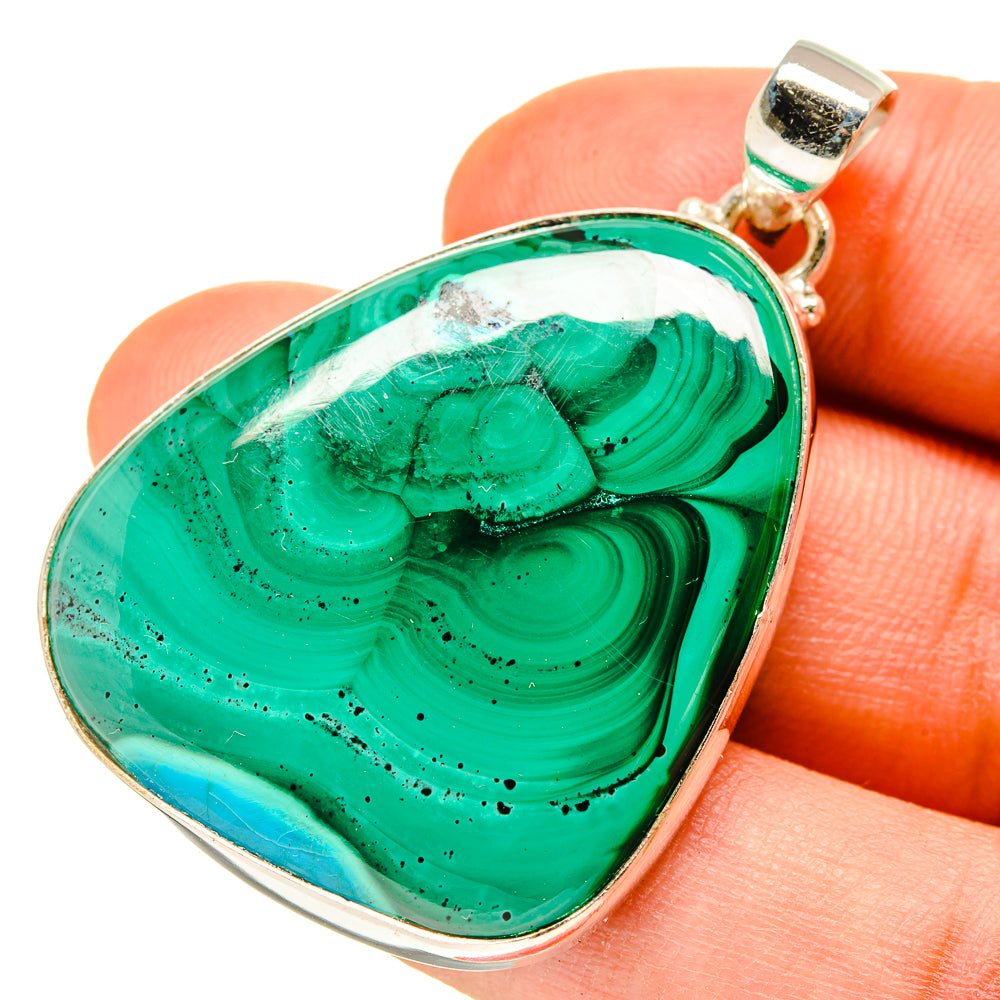 Malachite In Chrysocolla Pendants handcrafted by Anasilvercos - PD760115