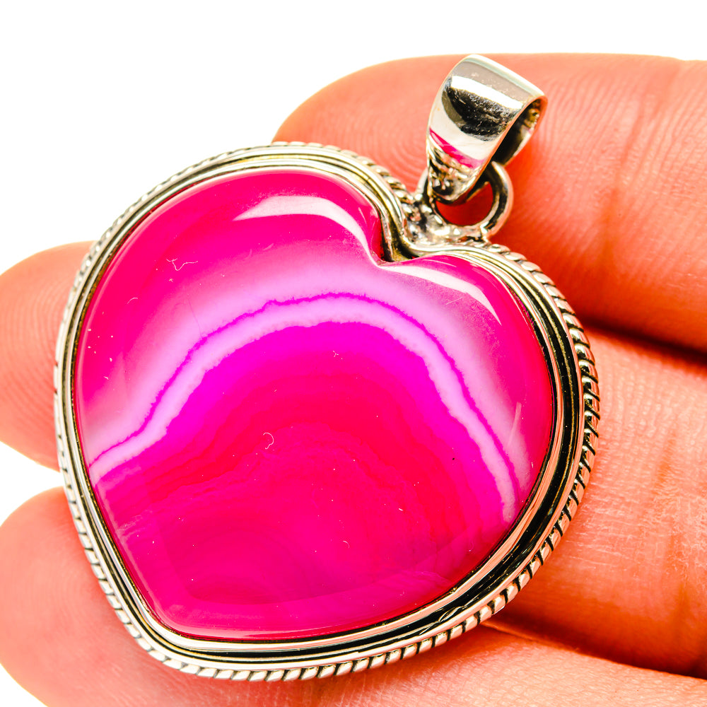 Pink Botswana Agate Pendants handcrafted by Anasilvercos - PD760125