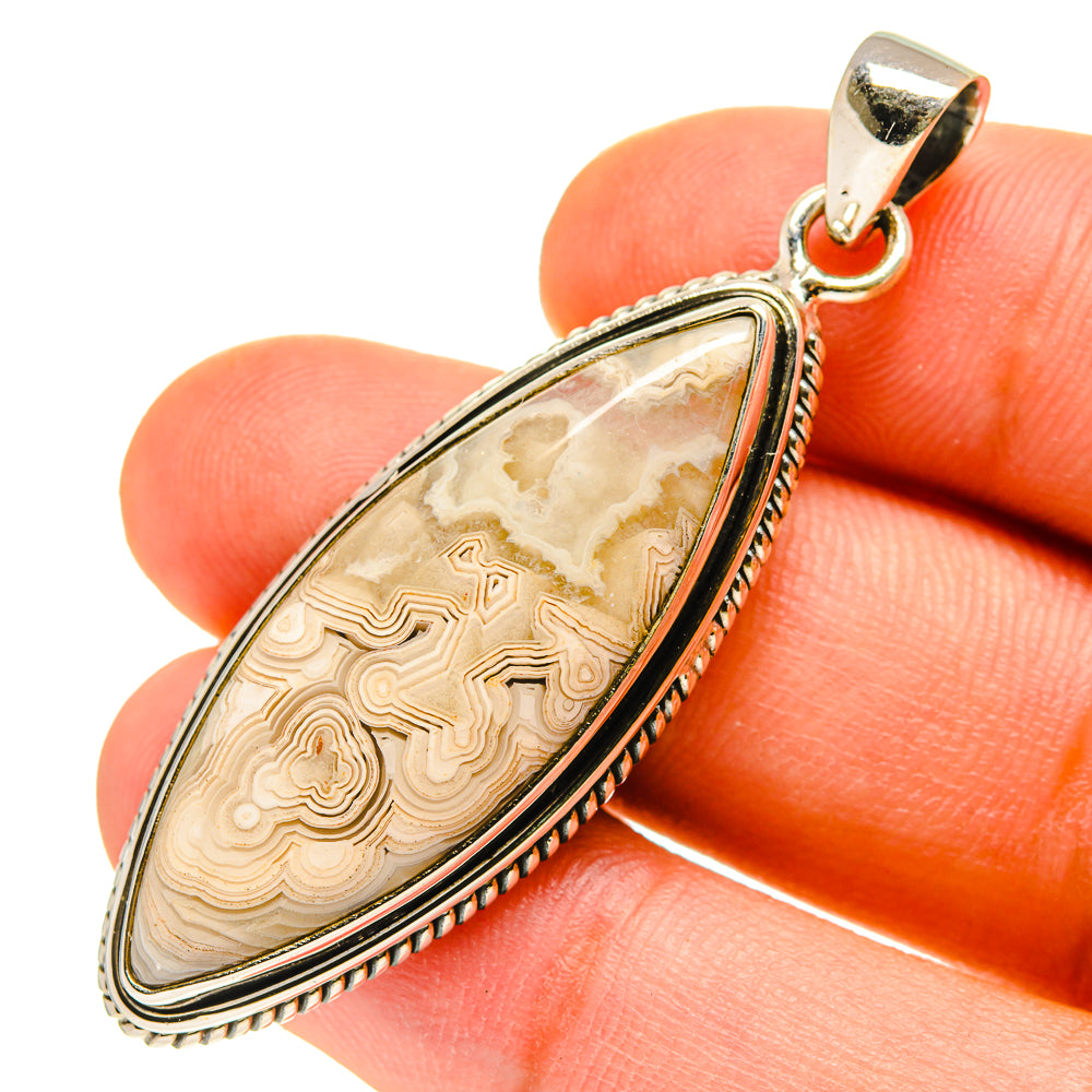 Laguna Lace Agate Pendants handcrafted by Anasilvercos - PD760133